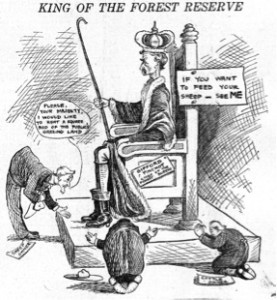 Forest Service Chief Gifford Pinchot was often the target of editorial cartoonists’ wrath. http://fhsarchives.wordpress.com/2011/05/03/how-counting-sheep-saved-the-u-s-forest-service/