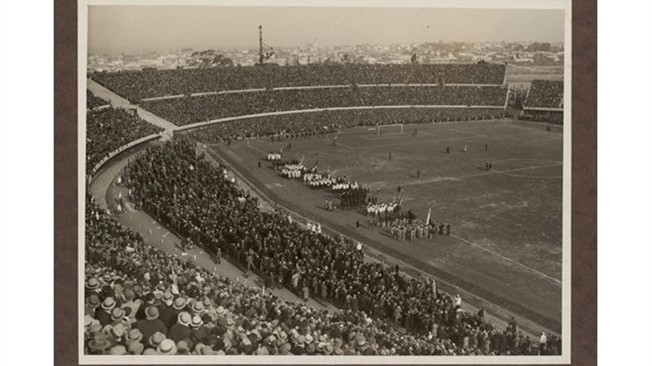 The first World Cup in Uruguay in 1930.