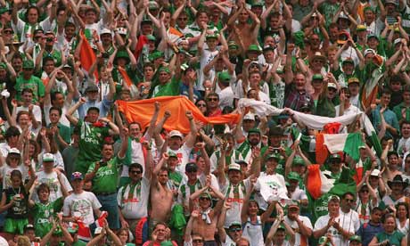 Irish fans before the Republic of Ireland’s match versus Italy in World Cup 1994.