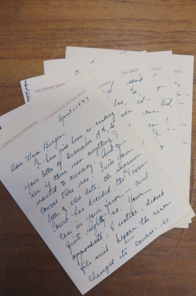 Handwritten letters from the Dolph Briscoe Center for American History at the University of Texas at Austin.